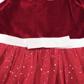 Детска рокля с аксесоар за коса в червено 4