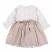 Детска рокля "Love" в крем и бежово 3