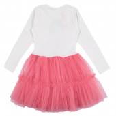 Детска рокля "Мона" в бяло и розово 2