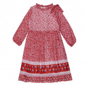 Детска рокля солей с пандела в розово 2