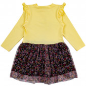 Детска рокля "Keep love" в жълто 2