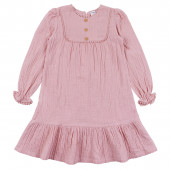 Детска памучна рокля ''Саня'' в опушено розово 4