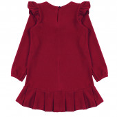Плътна детска рокля от плетиво с волани 3