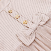 Детска рокля с тюл в бежово 4