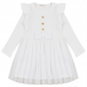 Детска рокля с тюл в екрю 2