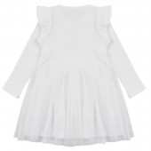 Детска рокля с тюл в екрю 3