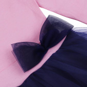 Трикотажна детска рокля с тъмносин тюл 5