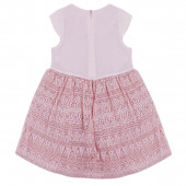 Дантелена детска рокля с дънково яке в розово 5