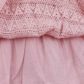 Дантелена детска рокля с дънково яке в розово 8