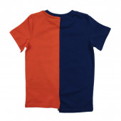 Детска памучна тениска в синьо и оранжево 2