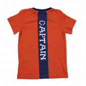 Детска памучна тениска в оранжево "Ahoy" 2