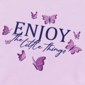 Леко скъсена тениска ''Enjoy'' в лилаво 4