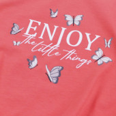 Леко скъсена тениска ''Enjoy'' в корал 4