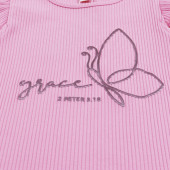 Детска рипсова тениска "Grace" в розово 4