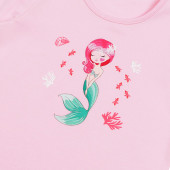 Детска памучна тениска "Mermaid" в розово 2
