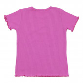Детска тениска от памучен рипс в пурпурно розово 3