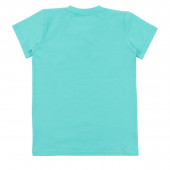 Детска тениска с джобче в карибско синьо 2