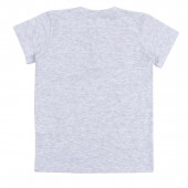 Детска тениска с джобче в сив меланж 2