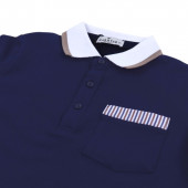 Детска тениска с якичка "Gentleman'' в тъмносиньо 3