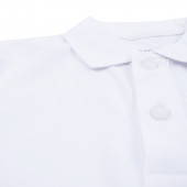 Детска тениска с якичка в бяло 3