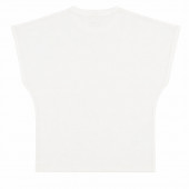 Детска тениска с паднало рамо и камъчета в екрю 2