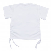 Детска тениска с връзки "Positive" в бяло 2