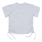Детска тениска с връзки "Positive" в сив меланж 2