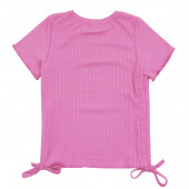 Детска тениска с връзки в розово 2