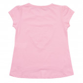 Детска тениска в розово с апликация на сърце 2