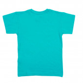 Детска памучна тениска в тюркоазено синьо 2
