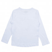 Детска памучна блуза за момичета в бяло 2