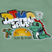 Детска ватирана блуза "Dinosaur" в пастелно зелено 3