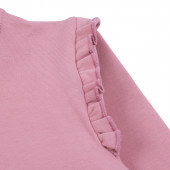 Ватирана блуза с къдрички в опушено розово 3