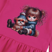 Детска ватирана рокля "Сладка прегръдка" в циклама 3