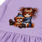 Детска ватирана рокля "Сладка прегръдка" в лилаво 3