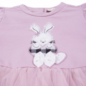 Детска ватирана рокля "Rabbit" в пепел от рози 4