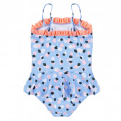 Детски цял бански с къдри и панделка 2