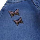 Детски дънки с широки крачоли и бродерия 3