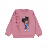 Детски комплект "Girl" в опушено розово 2