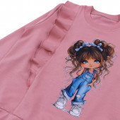 Детски комплект "Girl" в опушено розово 4