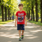 Детски летен комплект с герой в червено 2