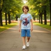 Детски летен комплект с герой в синьо 2