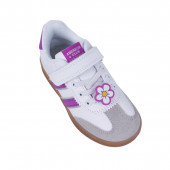 Детски спортни обувки с цветенце в бяло и лилаво 2