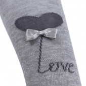 Детски памучен чорапогащник "Love" в сив меланж 2