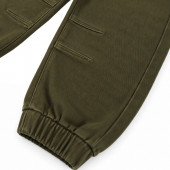 Детски панталон с декоративни шевове в каки 4
