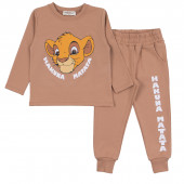 Детски плътен комплект "Hakuna matata" в цвят какао 2