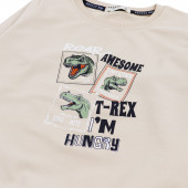 Плътен комплект "I'm hungry" в бежово и кафяво 4