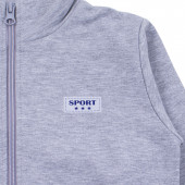 Детски плътен суичер "Sport" в сив меланж 3