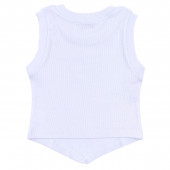 Детски потник със заострен силует в бяло 2