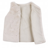 Детски пухен елек в бежово 3